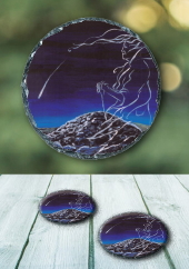 The Cailleach and the Comet - slate coaster