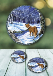 The Fox - slate coaster