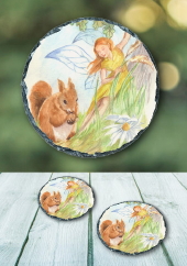 The Squirrel - slate coaster