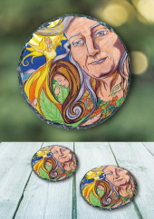 The Cailleach of the ages - slate coaster