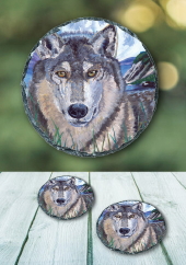 The Wolf - slate coaster