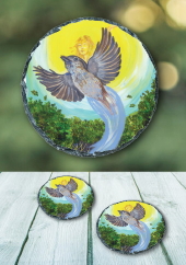 The Wren - slate coaster