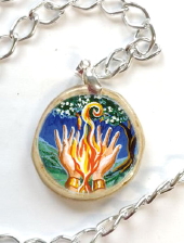 Bealtaine - decoupage pendant