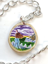 The Cailleach of the Elements - decoupage pendant